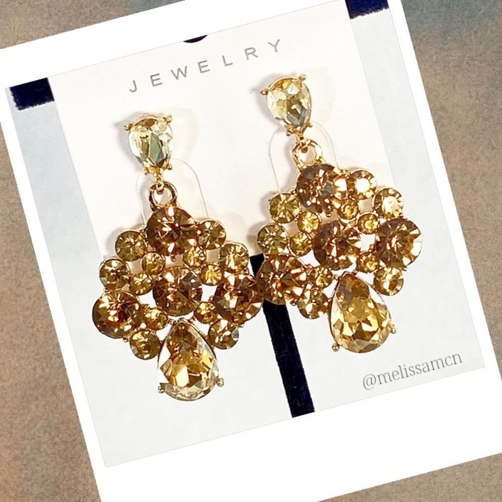 Crystal Chandelier Earrings Cocktail Formal Wedding - Picture 1 of 4